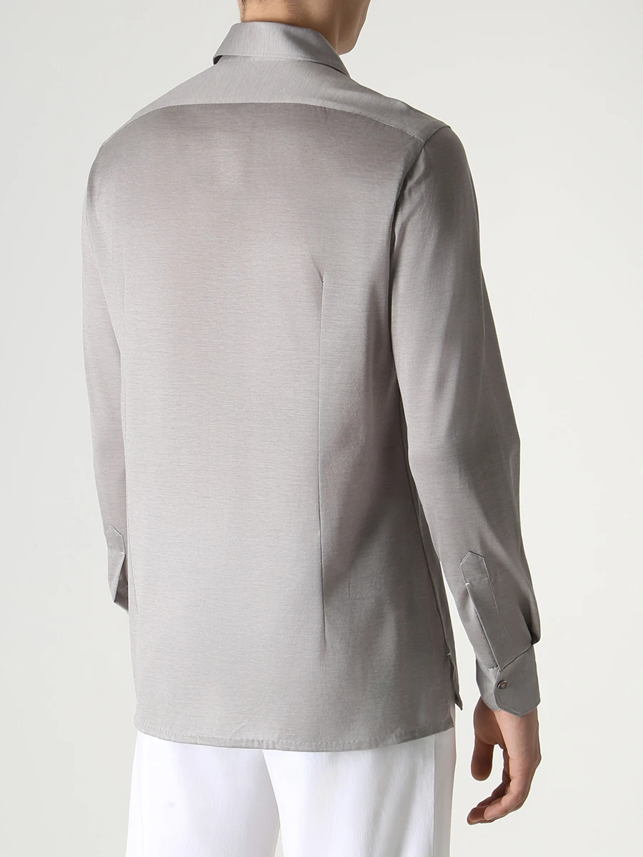 Рубашка Slim Fit хлопковая KITON UMCNERHH0841308000, размер 56, цвет серый - фото 4