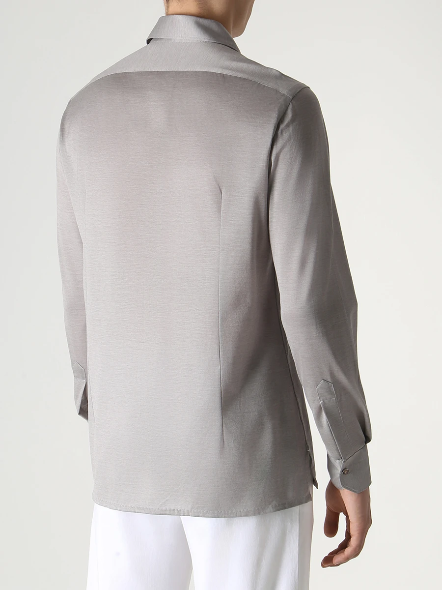 Рубашка Slim Fit хлопковая KITON UMCNERHH0841308000 Серый  Фото 4
