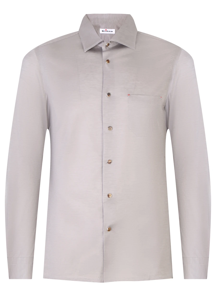 Рубашка Slim Fit хлопковая KITON UMCNERHH0841308000, размер 56, цвет серый - фото 1