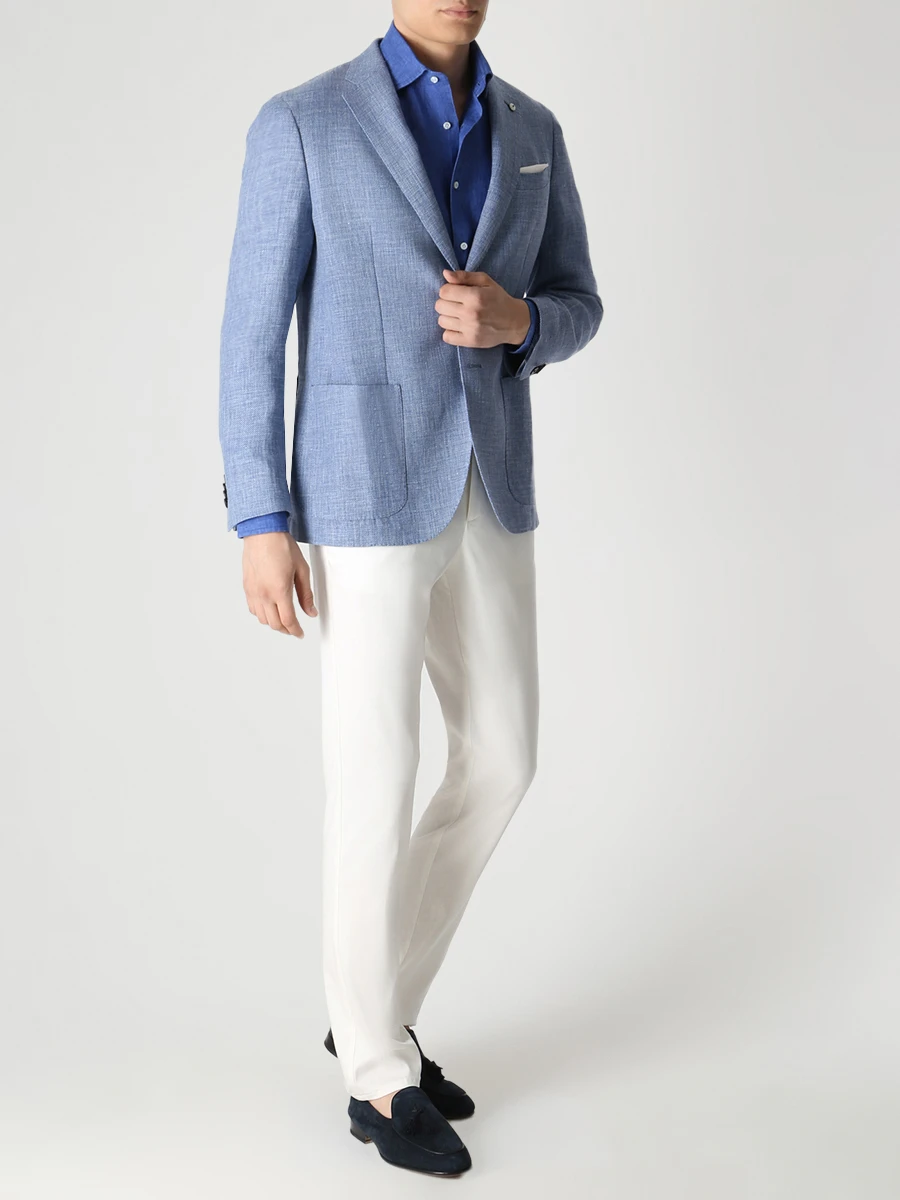 Рубашка Regular Fit льняная STILE LATINO CML12201 B25 Синий  Фото 2