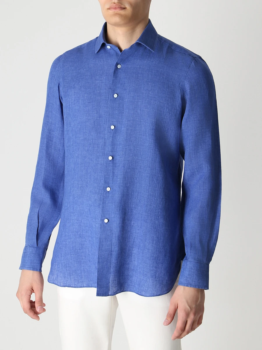 Рубашка Regular Fit льняная STILE LATINO CML12201 B25 Синий  Фото 4