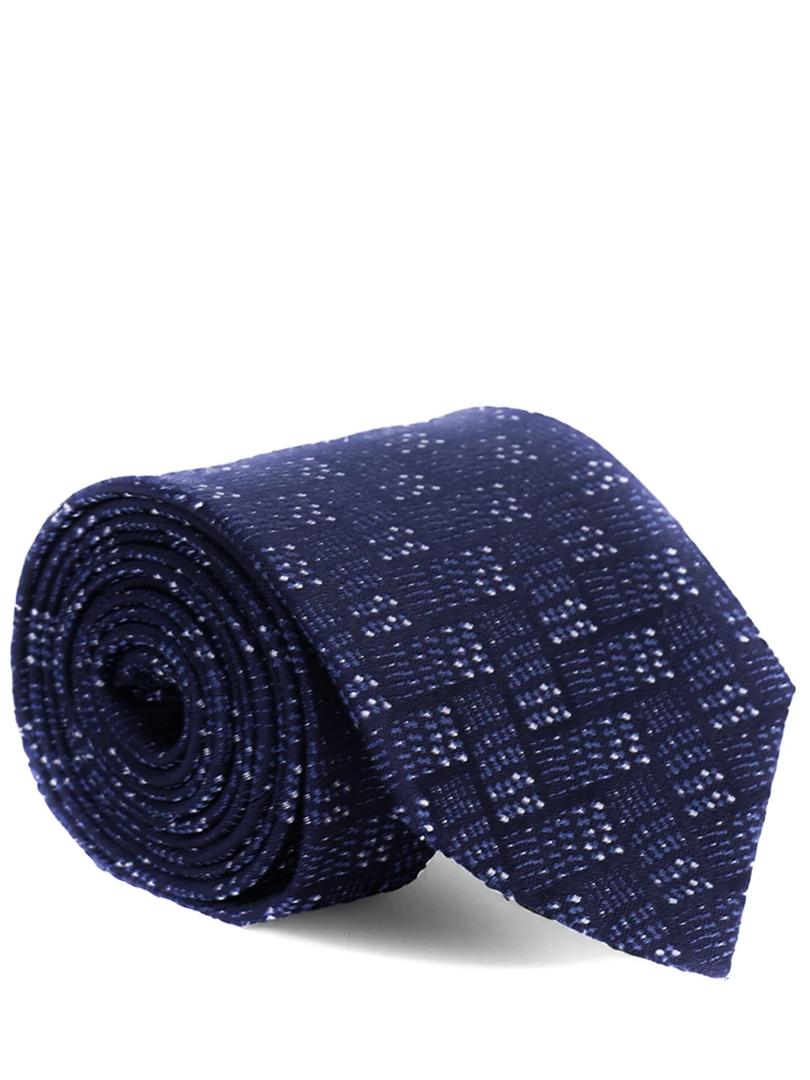 

Галстук шелковый, Синий, HJ03877/18/5 Клетка, Темно-