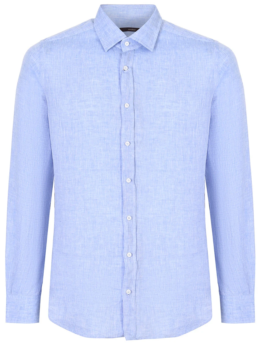 

Рубашка Slim Fit льняная, Голубой, 13 LAPO-W 10013531 430