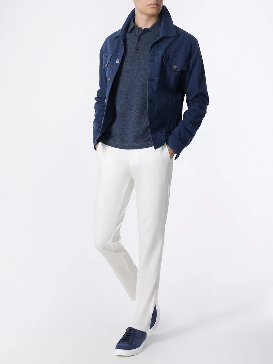 Поло хлопковое CANALI MJ01988/300/T0822 Синий  Фото 2