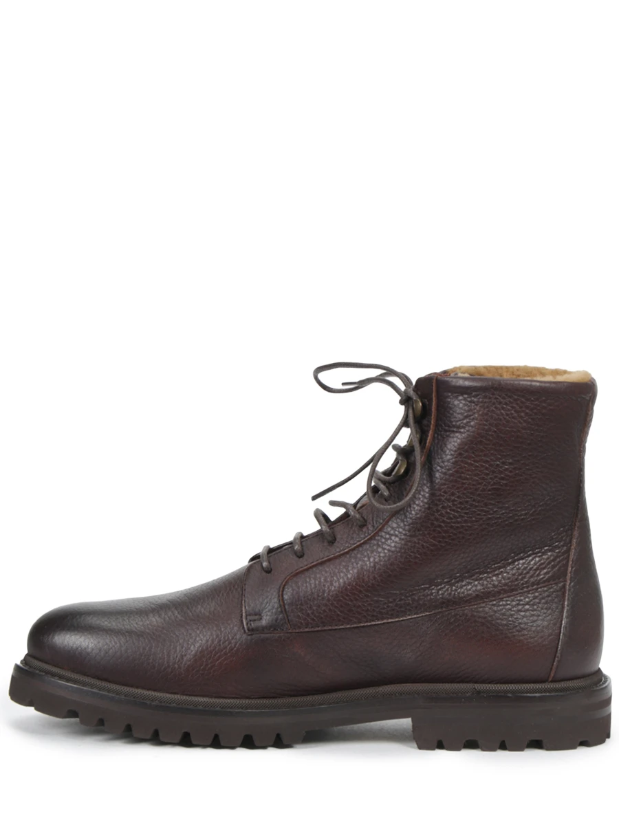 Ботинки кожаные на меху BRUNELLO CUCINELLI MZUCRMG767 C6582 Коричневый  Фото 3