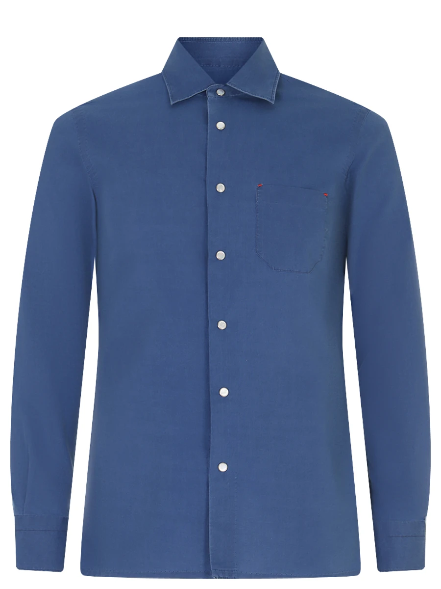 Рубашка Slim Fit хлопковая KITON UMCNERCH0841602000 Синий 