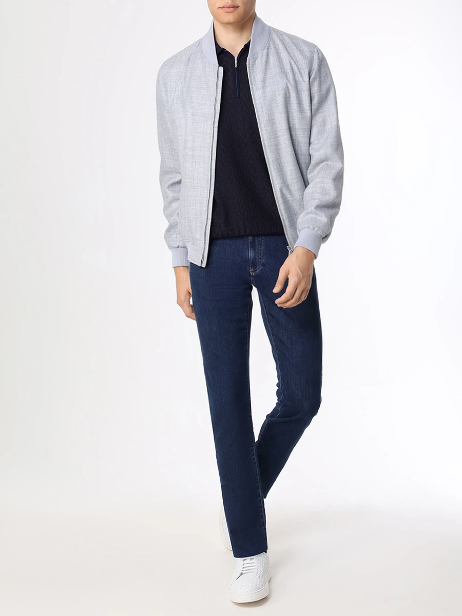 Джинсы Regular Fit хлопковые CANALI PD01033/301/91705 Деним  Фото 2