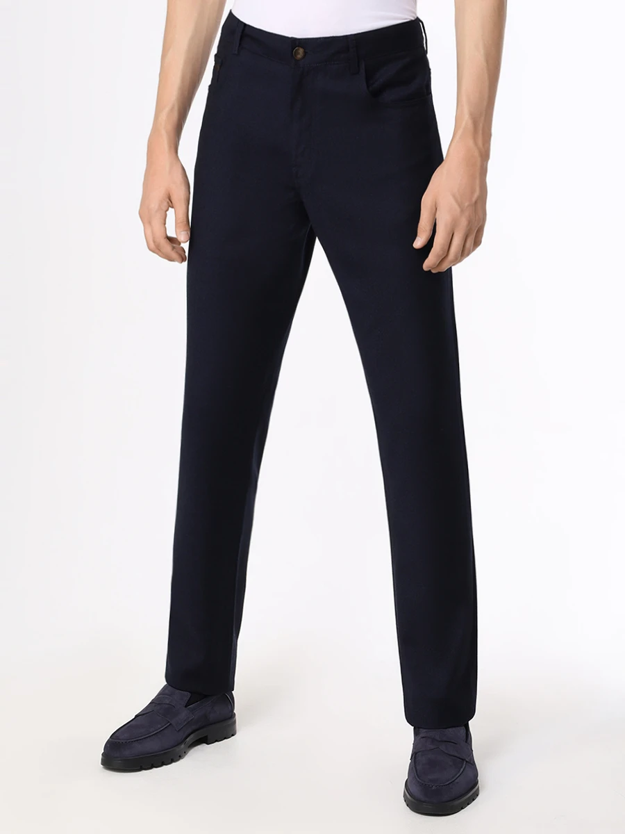 Джинсы Regular Fit шерстяные CANALI PR01256/302/91506 Темно- Синий  Фото 4