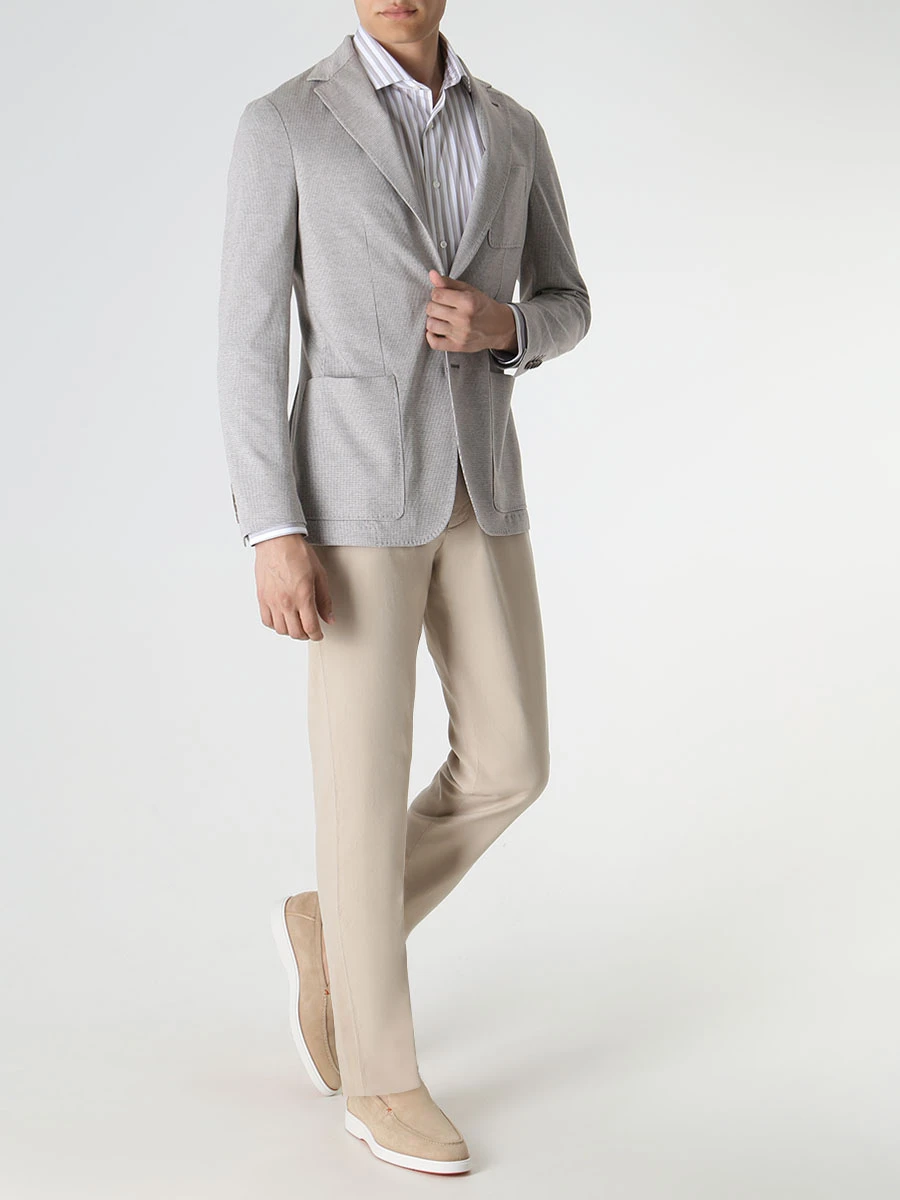 Пиджак хлопковый CANALI JJ02698/701/J0147/-R Клетка  Фото 2