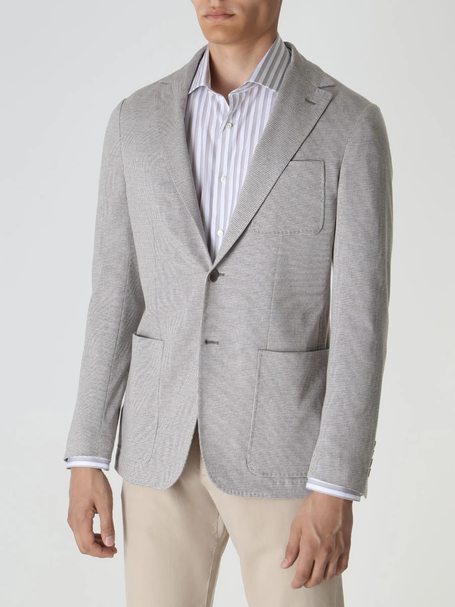 Пиджак хлопковый CANALI JJ02698/701/J0147/-R Клетка  Фото 4