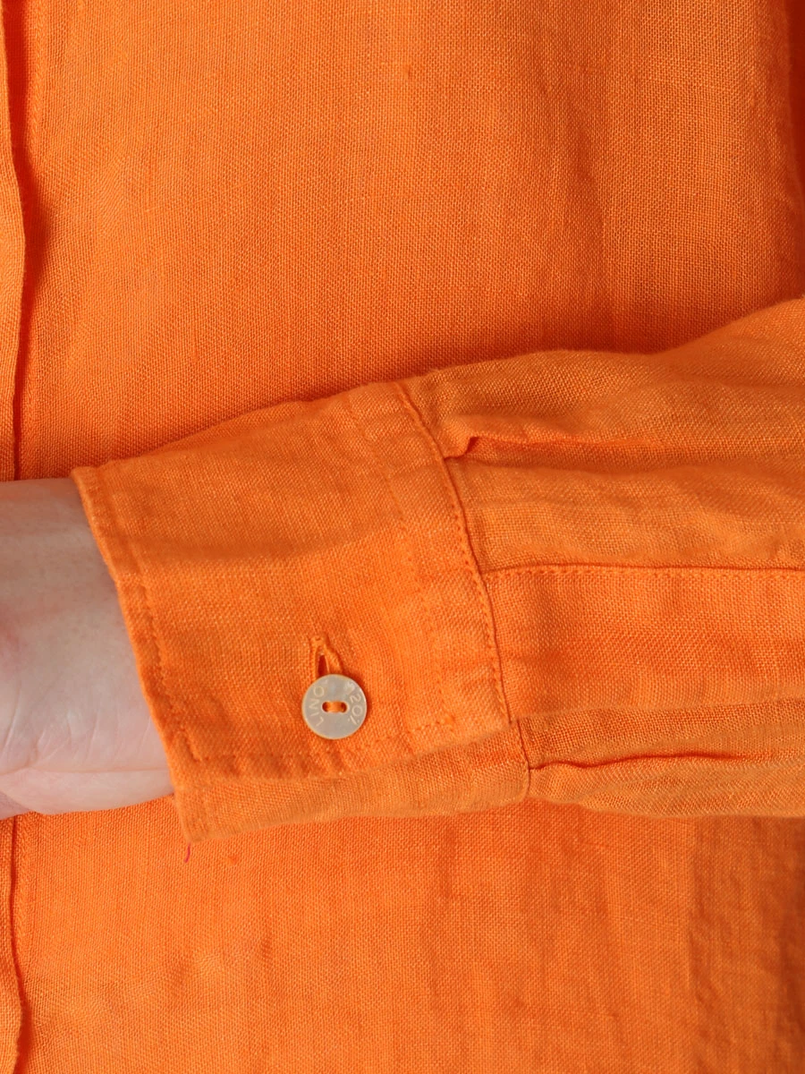 Рубашка льняная 120% LINO Y0W13000000115000 Y043, размер 38, цвет оранжевый - фото 5