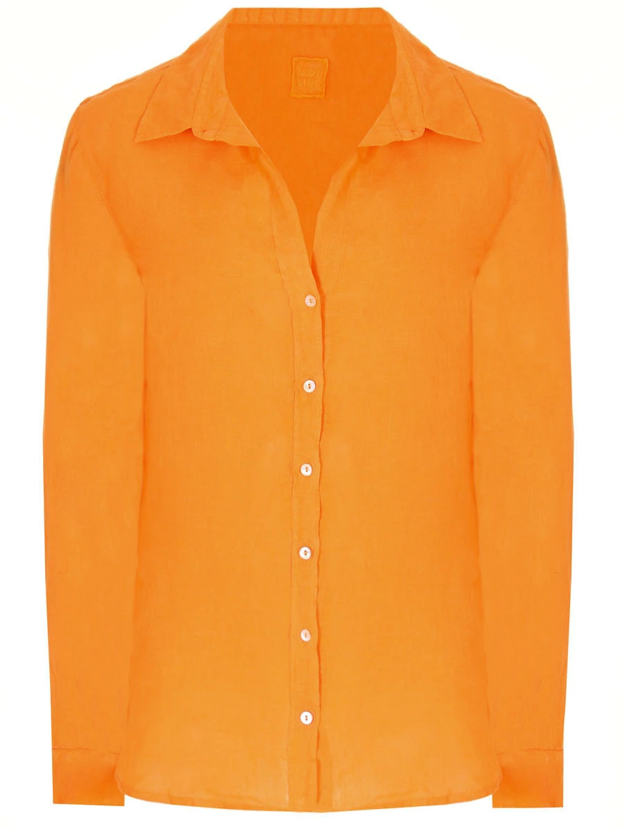 Рубашка льняная 120% LINO Y0W13000000115000 Y043, размер 38, цвет оранжевый - фото 1