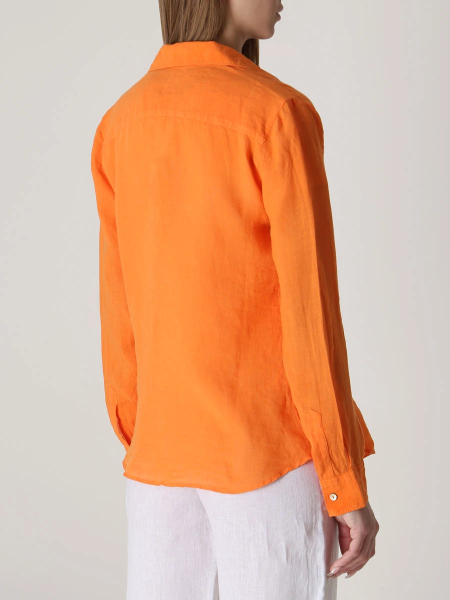 Рубашка льняная 120% LINO Y0W13000000115000 Y043, размер 38, цвет оранжевый - фото 3