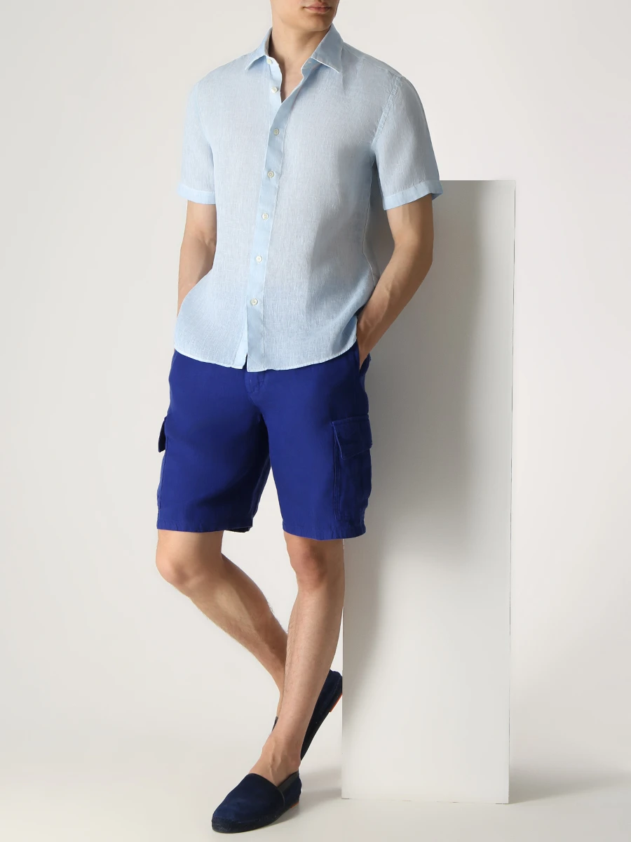 

Рубашка Slim Fit льняная, Голубой, Y0M19FZ0115S00/YS22