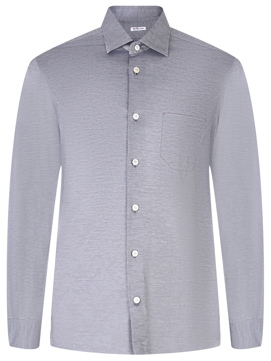 Рубашка Slim Fit хлопковая KITON UMCNERH0841309001 Серый 