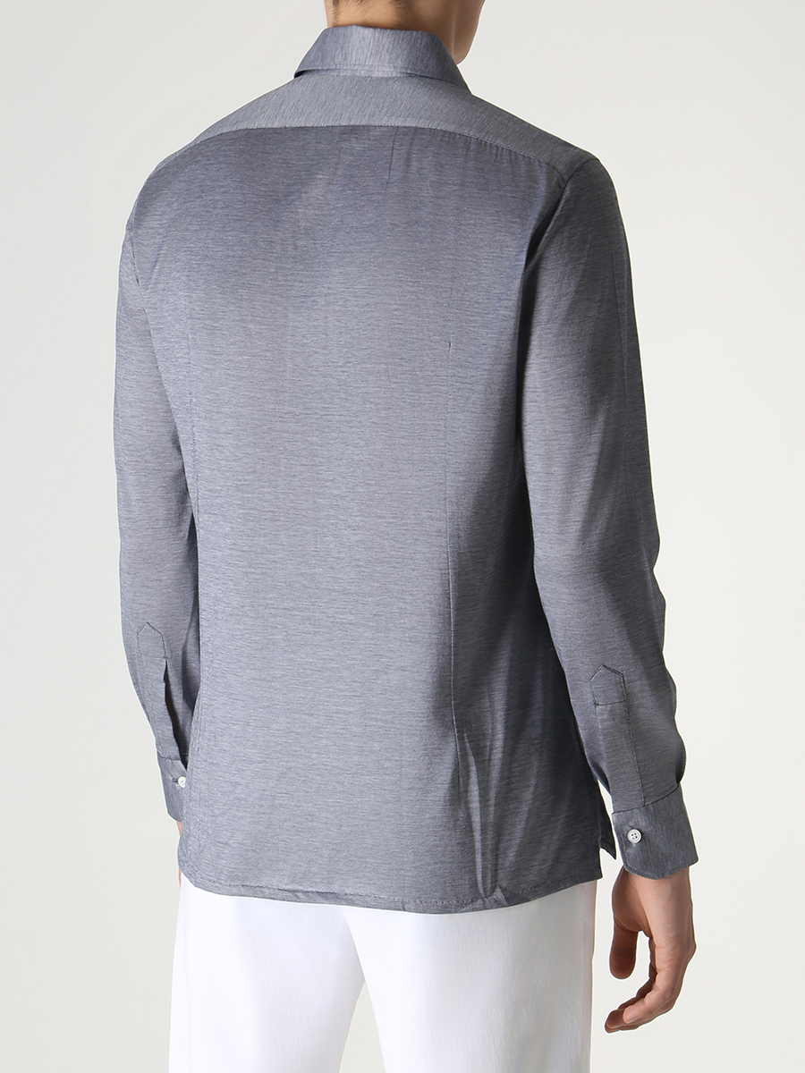 Рубашка Slim Fit хлопковая KITON UMCNERH0841309001 Серый  Фото 3