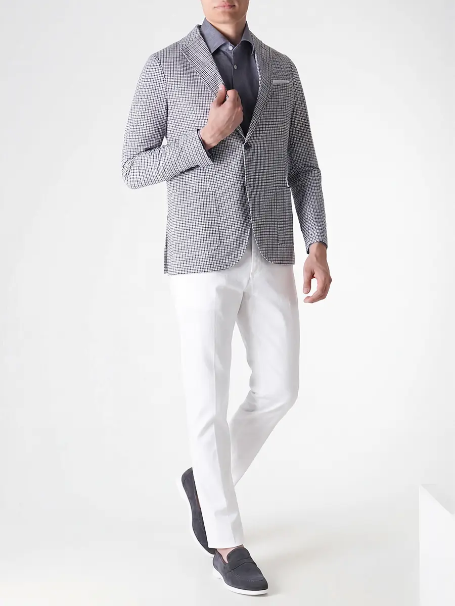 Рубашка Slim Fit хлопковая KITON UMCNERH0841309001 Серый  Фото 2