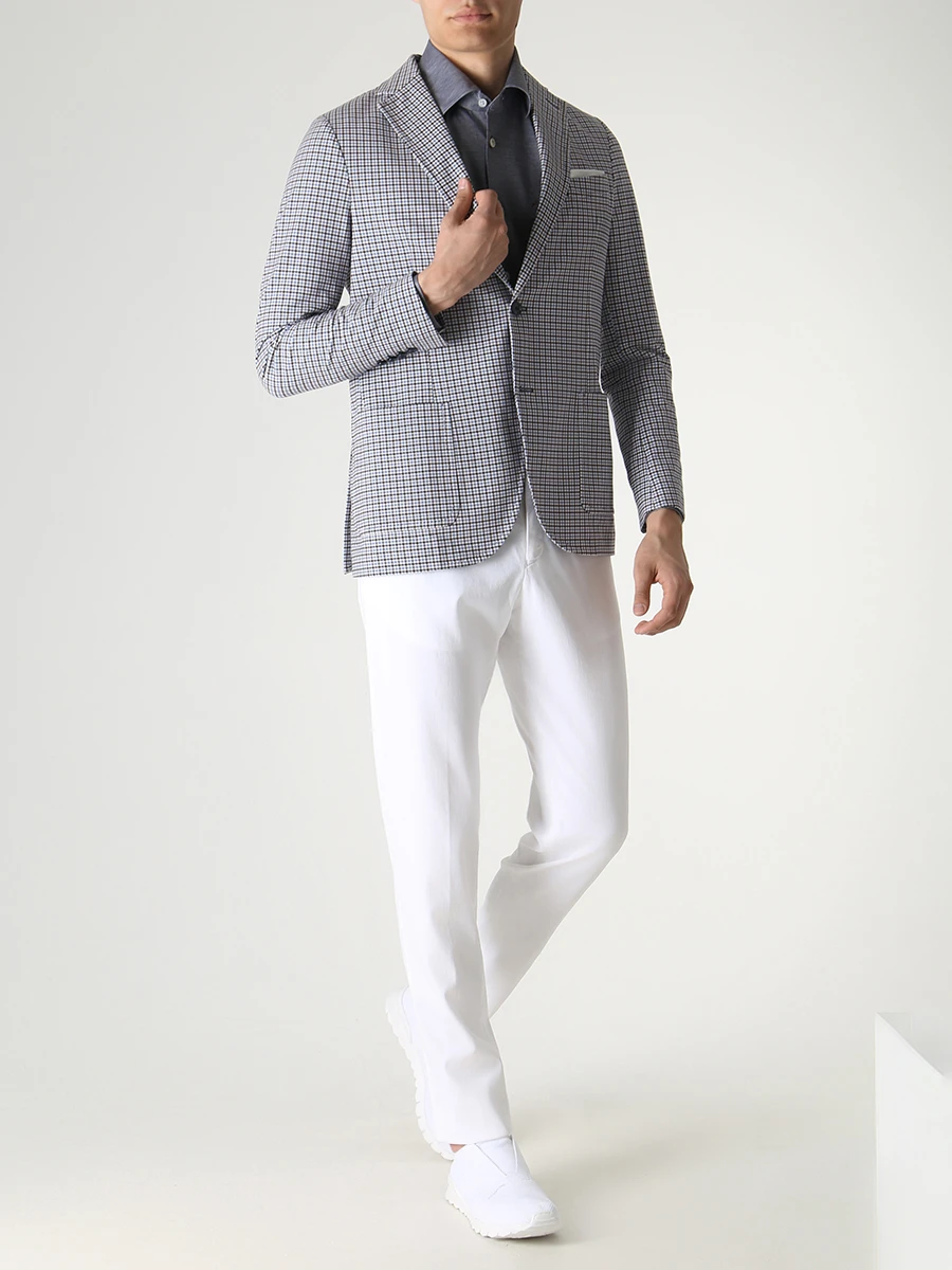 Рубашка Slim Fit хлопковая KITON UMCNERH0841309001 Серый  Фото 3