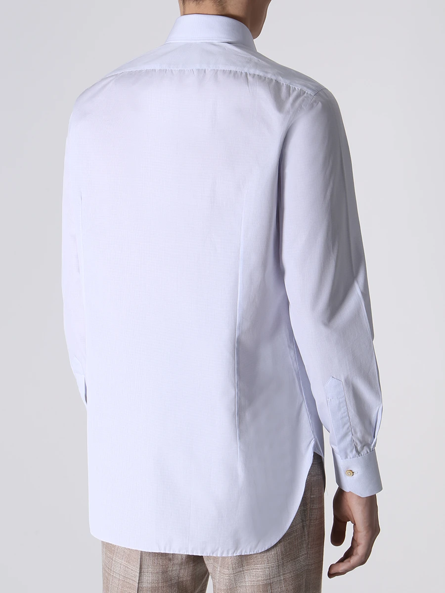 Рубашка Slim Fit хлопковая в клетку KITON UCCH0847911000, размер 60 - фото 3
