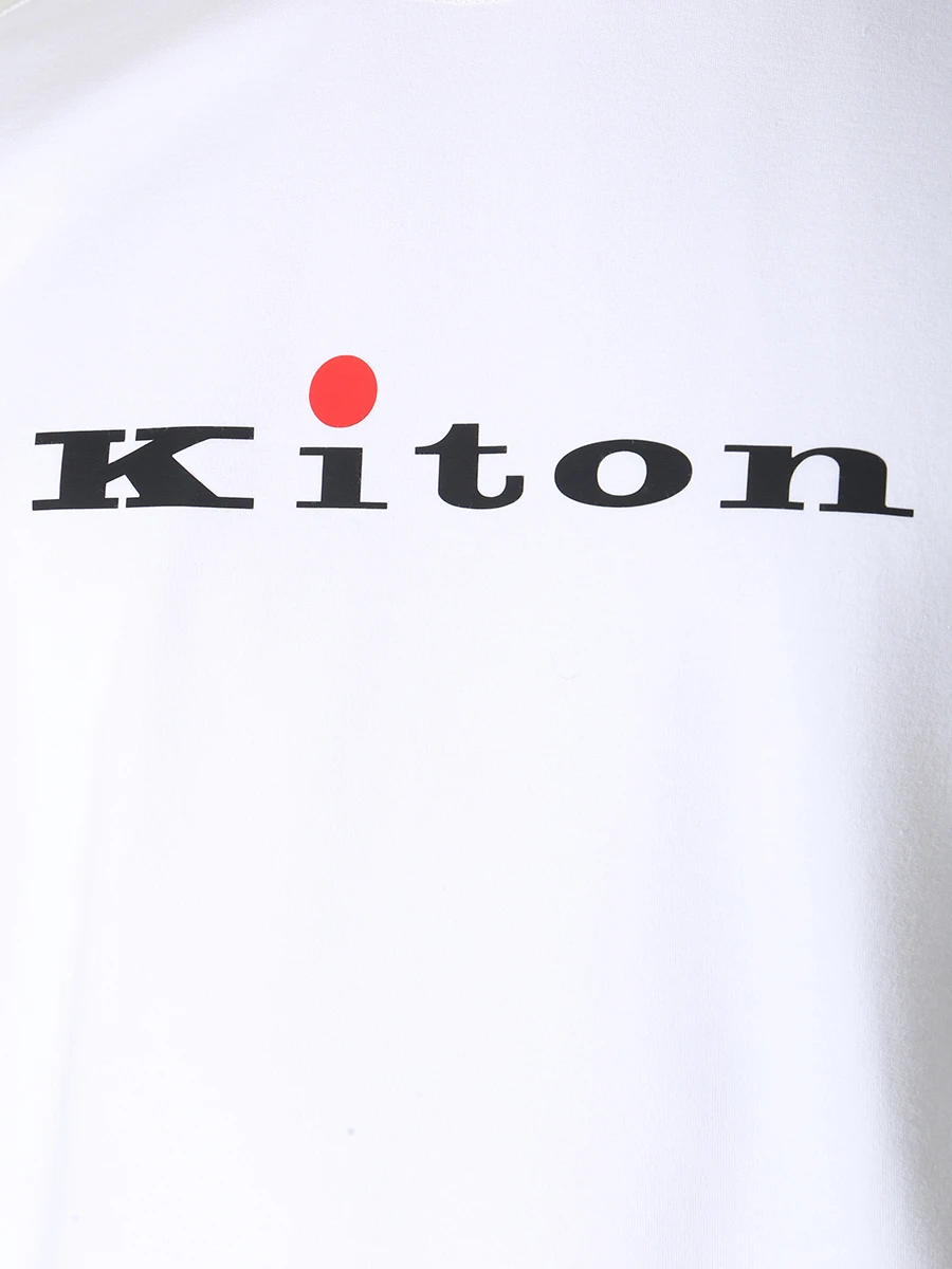 Толстовка хлопковая KITON UMK02591600A Белый  Фото 5