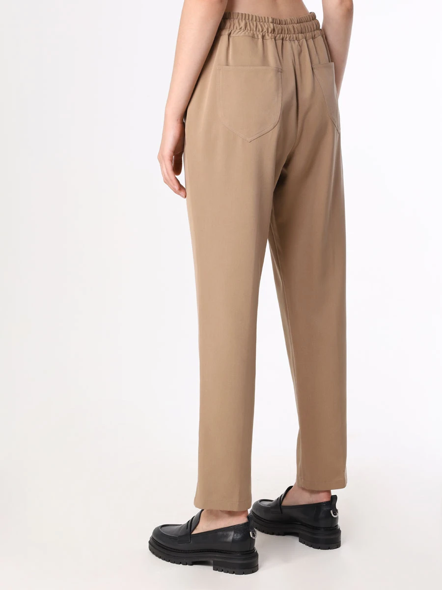 Брюки шелковые KITON D54108K0566B02 Бежевый  Фото 3