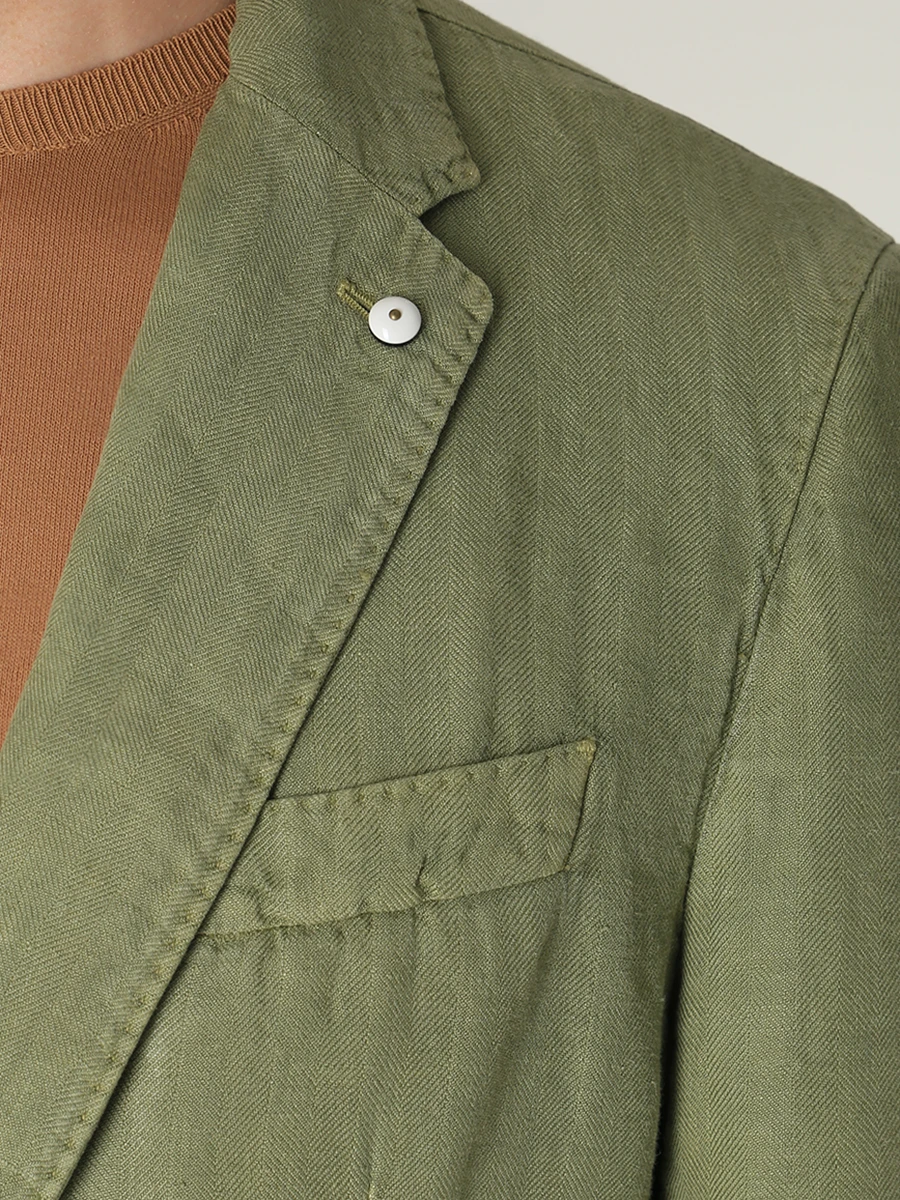 Пиджак льняной L.B.M. 1911 35029/5/2837/R, размер 48, цвет зеленый 35029/5/2837/R - фото 5
