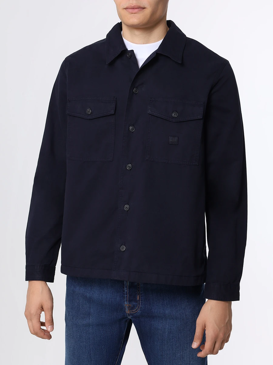 Рубашка Regular Fit хлопковая HUGO 50496130/405, размер 50, цвет синий 50496130/405 - фото 4
