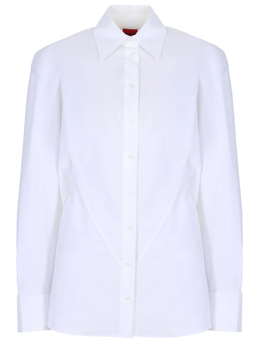 Рубашка хлопковая HUGO 50499153/100, размер 44, цвет белый