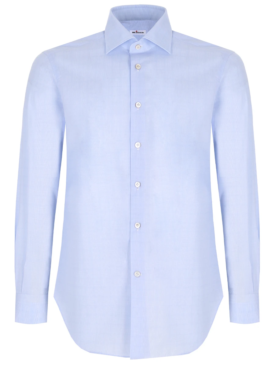 Рубашка Slim Fit хлопковая KITON UCCH0848022002 Голубой 