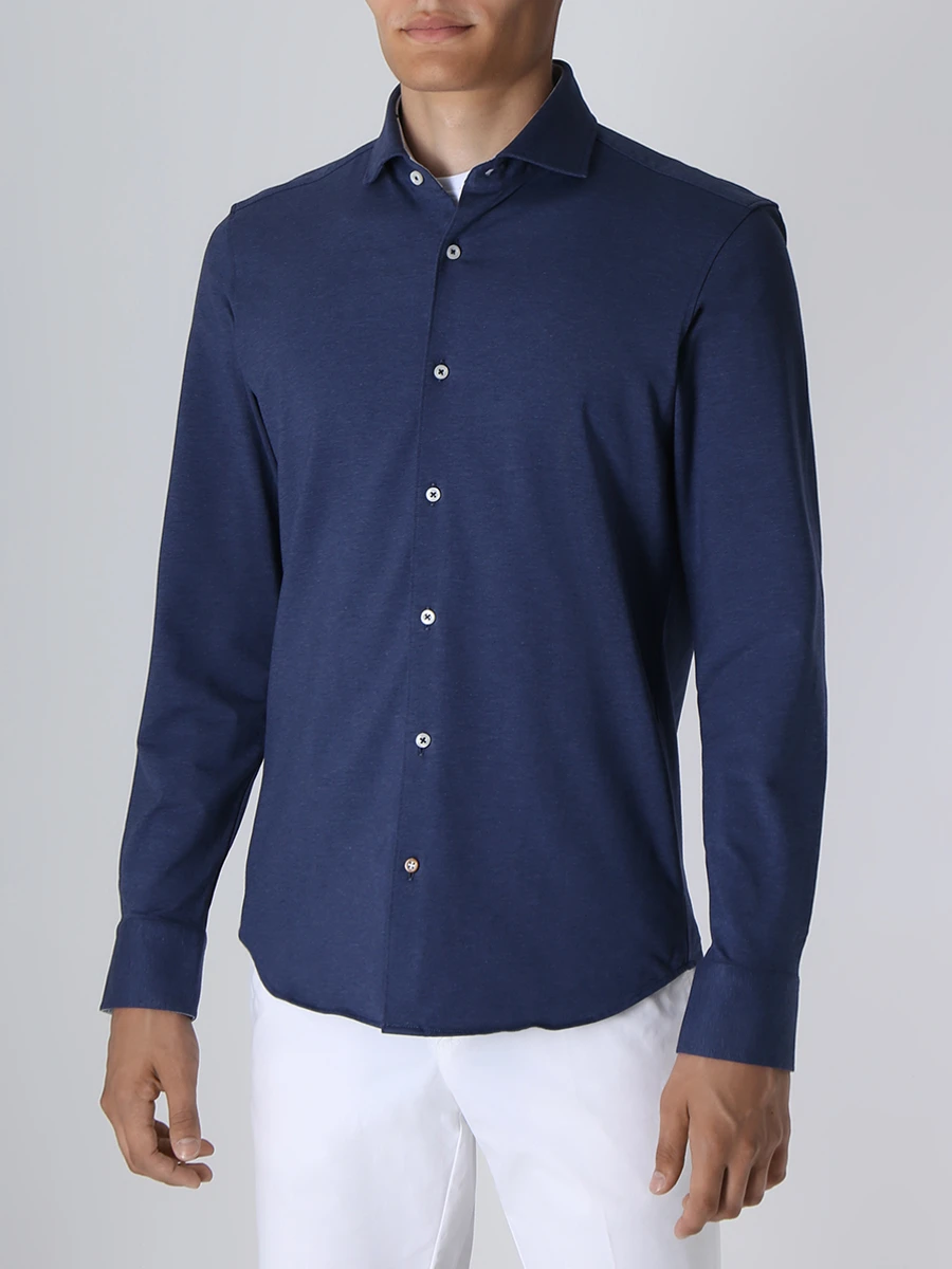 Рубашка Regular Fit хлопковая BOSS 50497449/475, размер 52, цвет синий 50497449/475 - фото 4