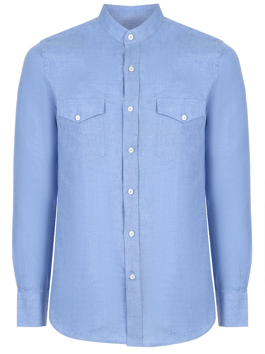 Рубашка Regular Fit льняная CANALI GL02857/402/CSL7011 MF, размер 56, цвет голубой GL02857/402/CSL7011 MF - фото 1