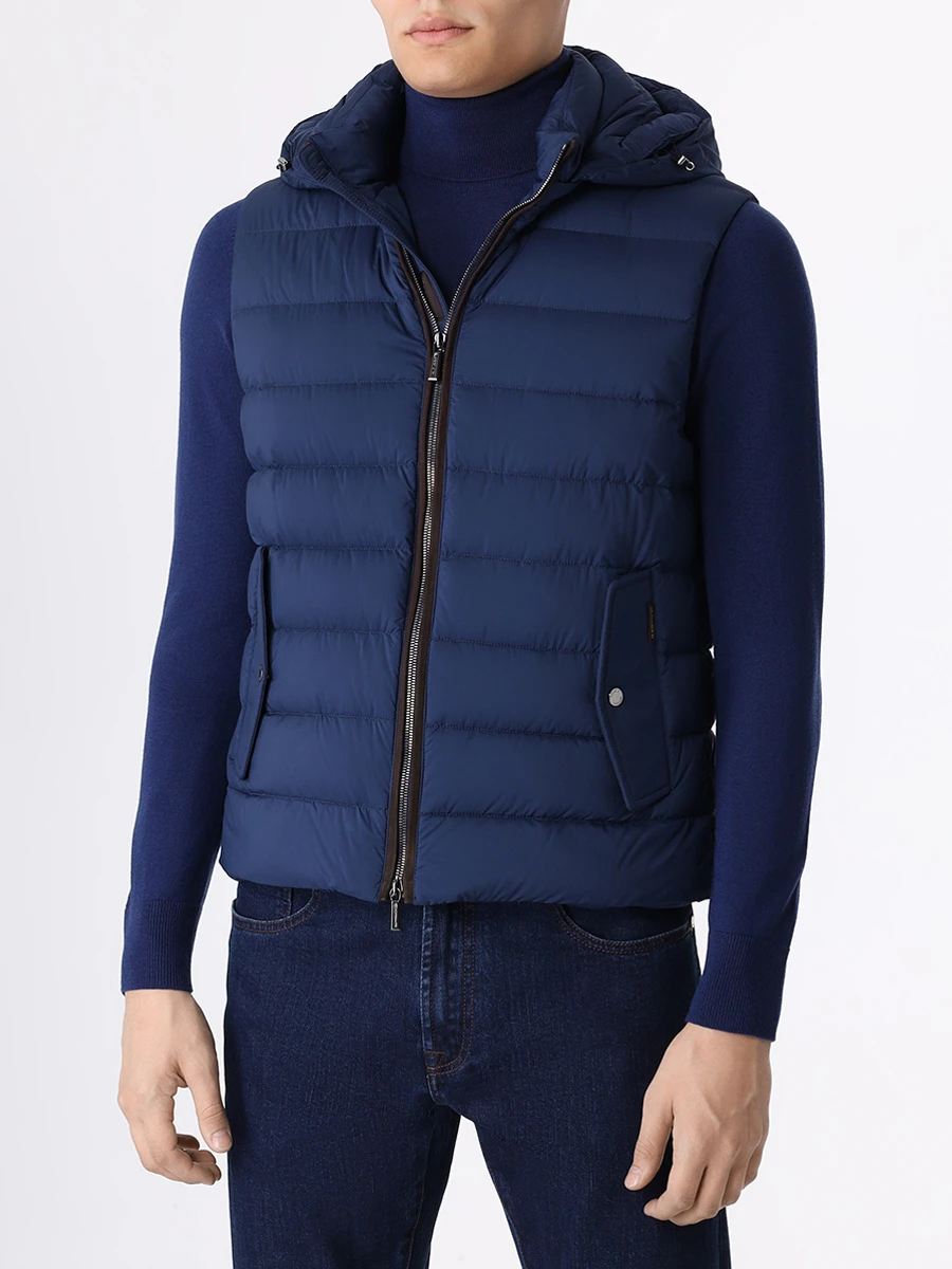 Жилет стеганый MOORER MOUGIL200003/KITAMI-S3/DENIM Синий  Фото 4