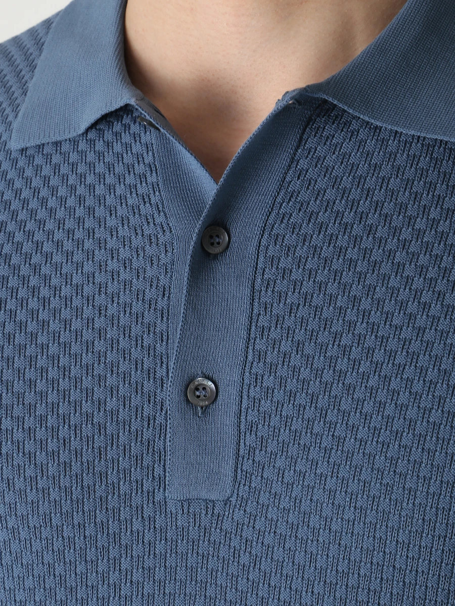 Поло хлопковое CANALI MK01864/312/C0844 Бирюзовый  Фото 5