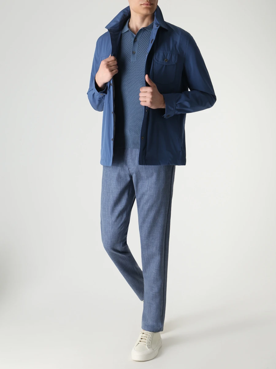 Поло хлопковое CANALI MK01864/312/C0844 Бирюзовый  Фото 2