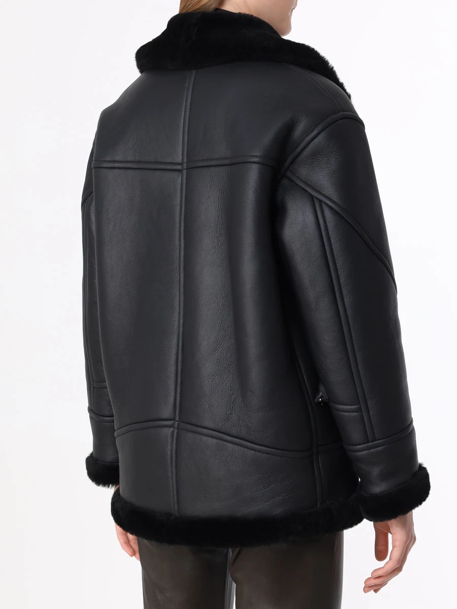 Дубленка из овчины BLANCHA 22148-303 Черный  Фото 3