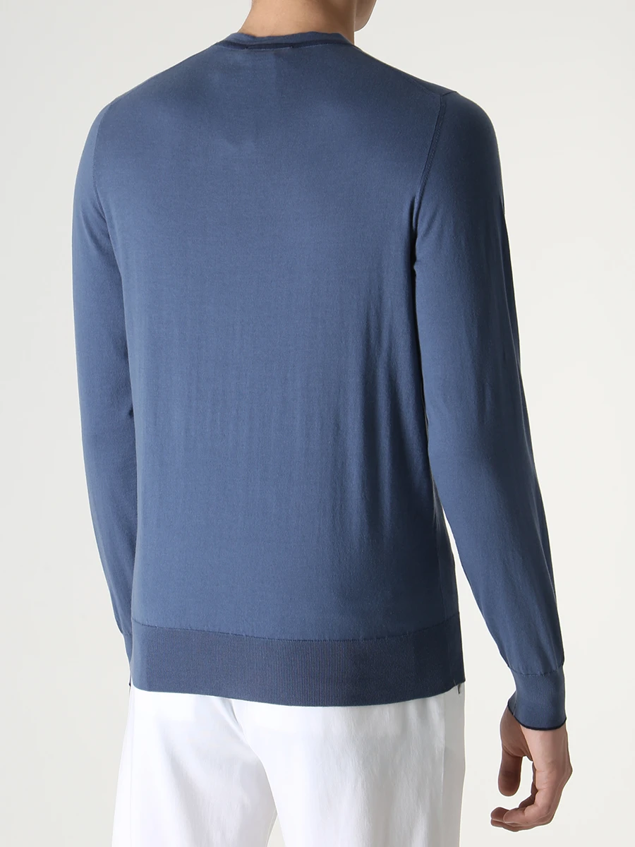 Джемпер хлопковый FIORONI CASHMERE MK26611A1 E-23 E14 Синий  Фото 3
