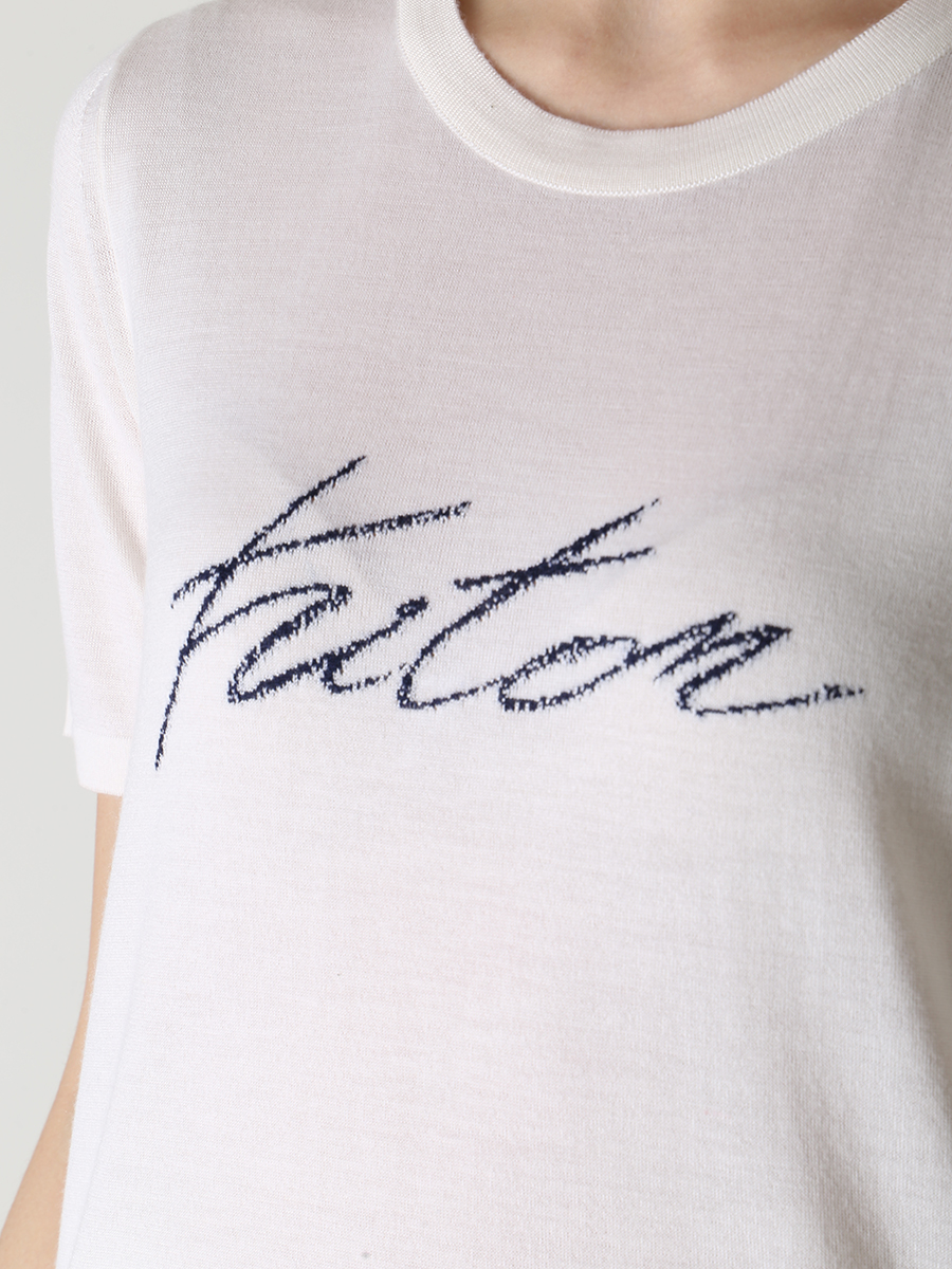 Футболка кашемировая KITON D5570205004 Белый  Фото 5