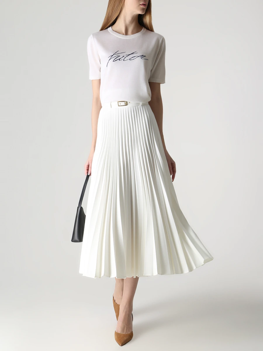 Футболка кашемировая KITON D5570205004 Белый  Фото 2