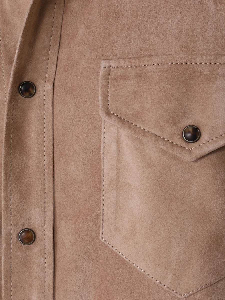 Куртка замшевая BRUNELLO CUCINELLI MPCLN1721 C8408 Бежевый  Фото 5