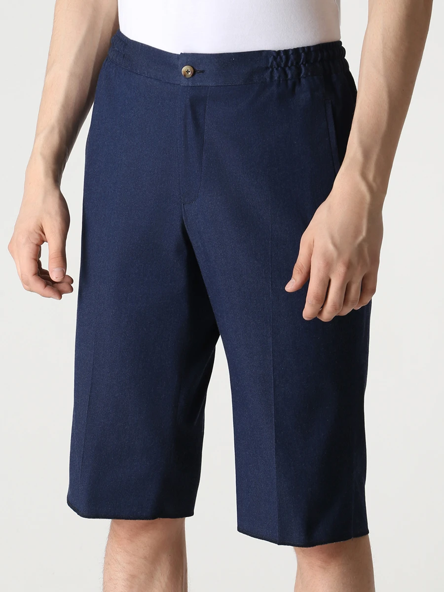 Шорты хлопковые KITON UPN02H0847501002 Синий  Фото 4