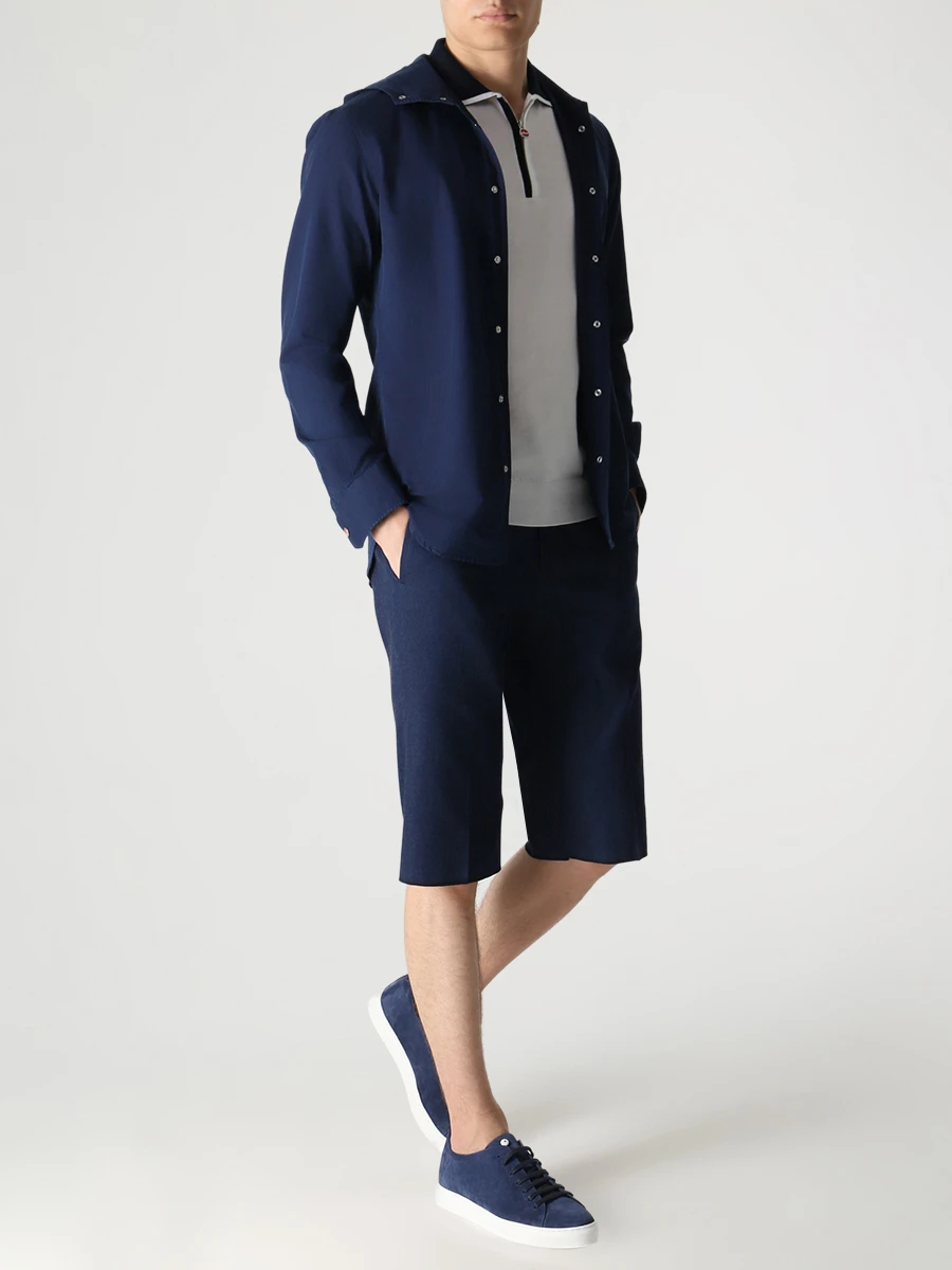 Шорты хлопковые KITON UPN02H0847501002 Синий  Фото 2
