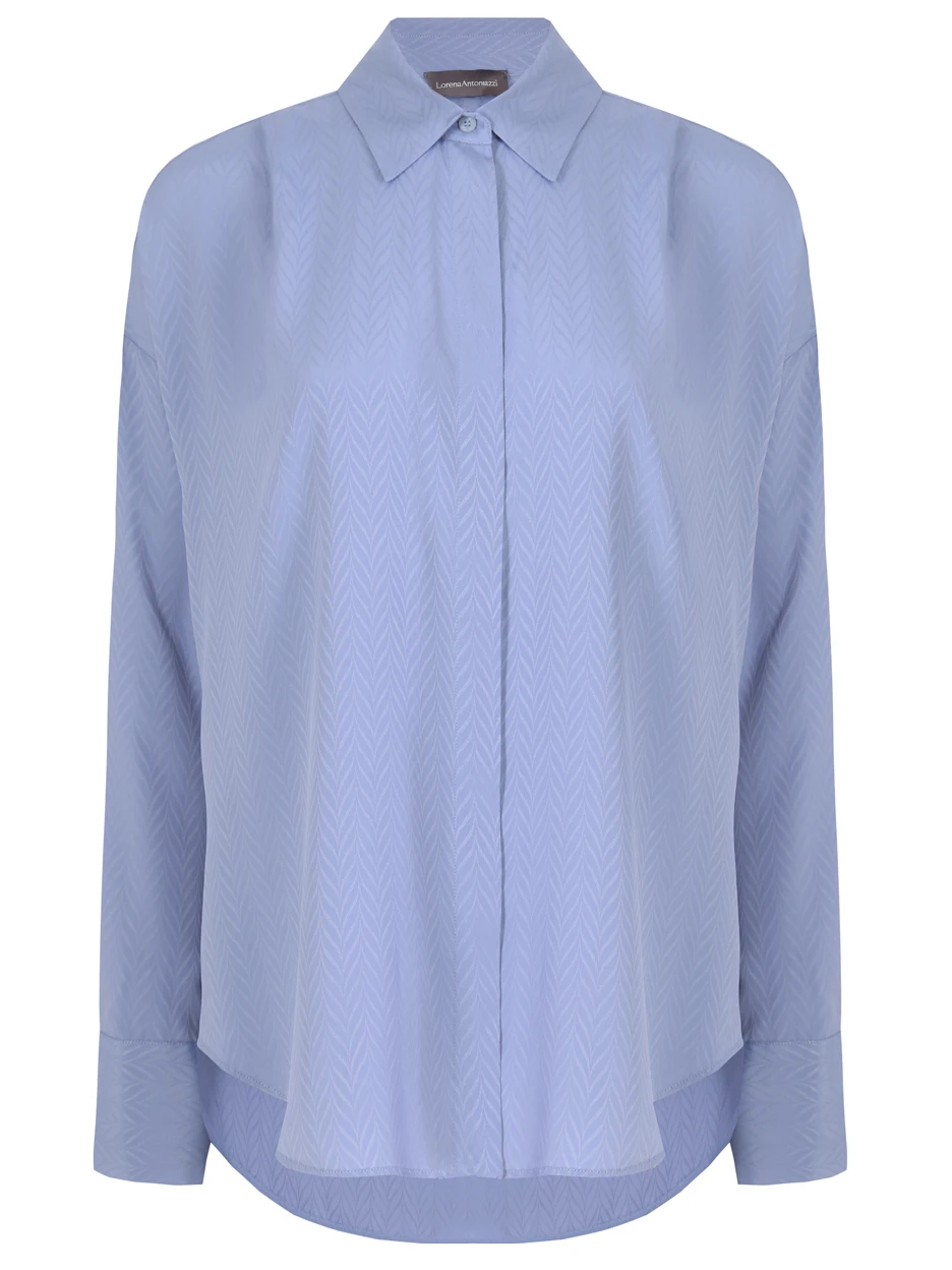 Блуза с узором LORENA ANTONIAZZI A2368CA01A/4057 833, размер 44, цвет голубой