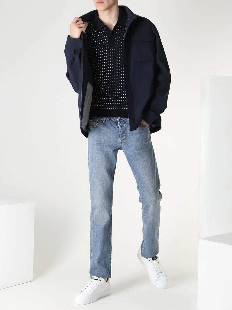 Поло хлопковое PAUL & SHARK 23411614/203 Синий  Фото 2