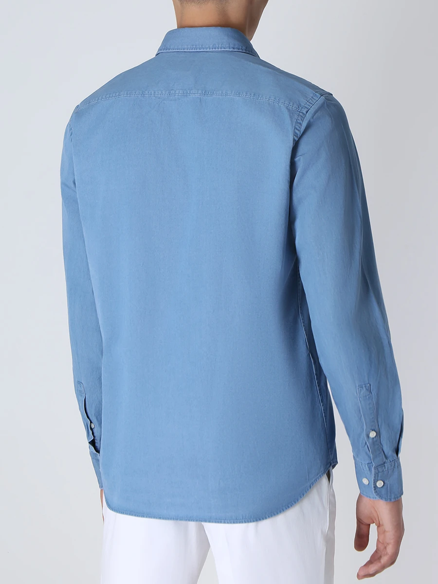 Рубашка Casual Fit хлопковая BOSS 50497438/460, размер 50, цвет голубой 50497438/460 - фото 3