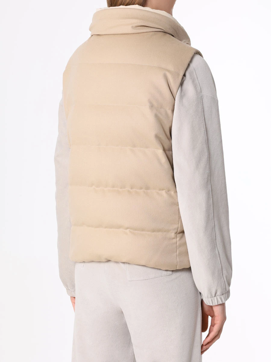 

Жилет стеганый двусторонний, Бежевый, D54626K05H997