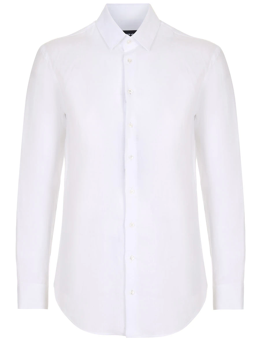 Рубашка Regular Fit льняная GIORGIO ARMANI 8WGCCZ98 U0BN, размер 52, цвет белый - фото 1