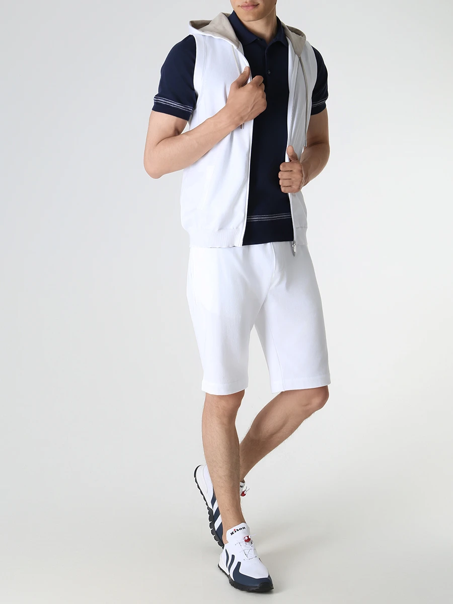 Поло хлопковое FIORONI CASHMERE MK26613C2 E23 E7 Синий  Фото 2