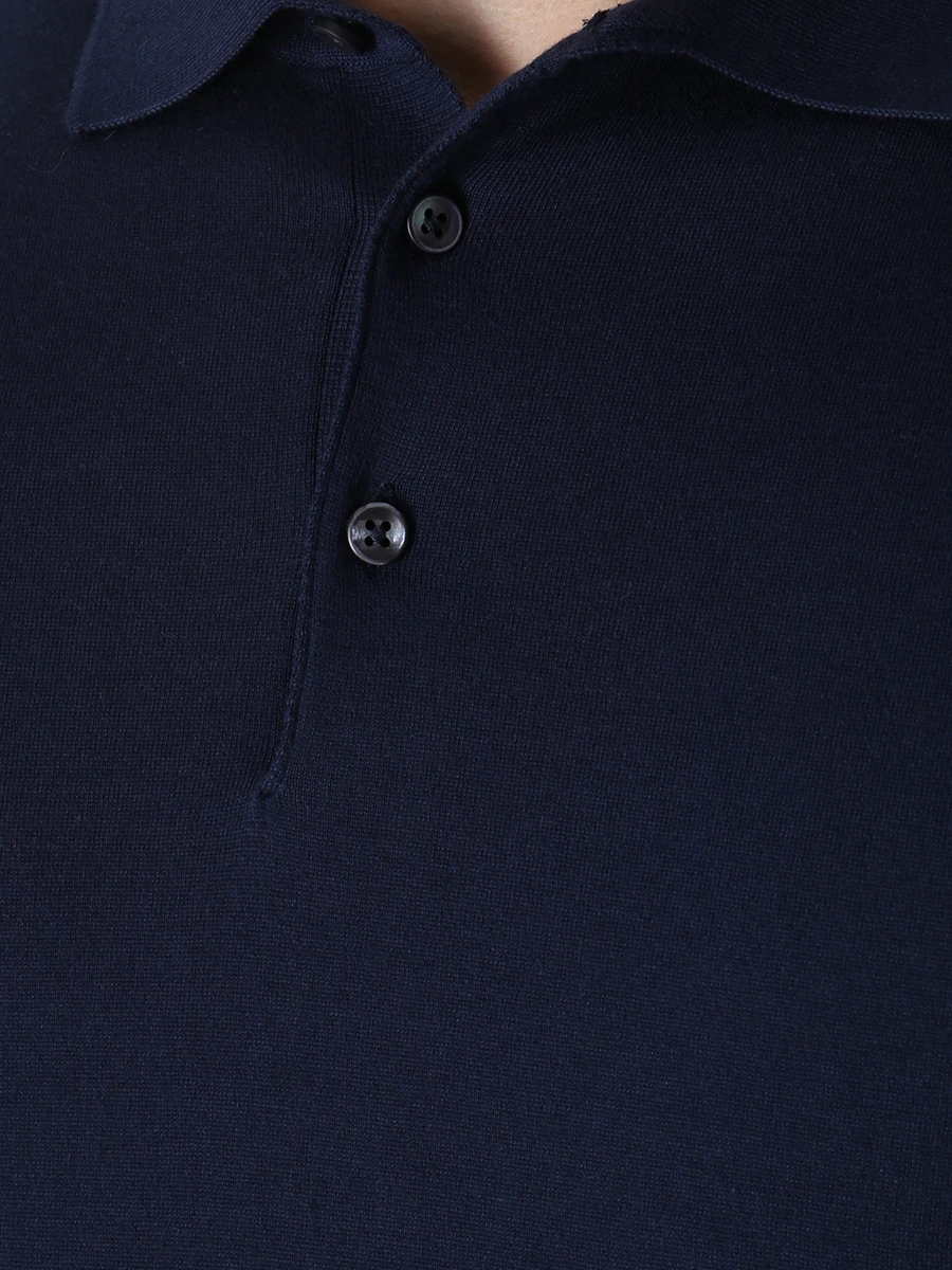 Поло хлопковое FIORONI CASHMERE MK26613C2 E23 E7 Синий  Фото 5