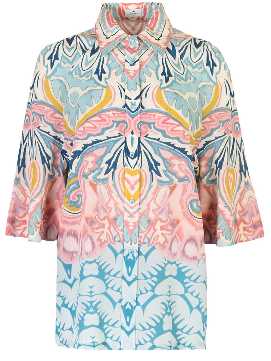 Блуза шелковая ETRO 12392 4492 0260, размер 46, цвет мультиколор - фото 1