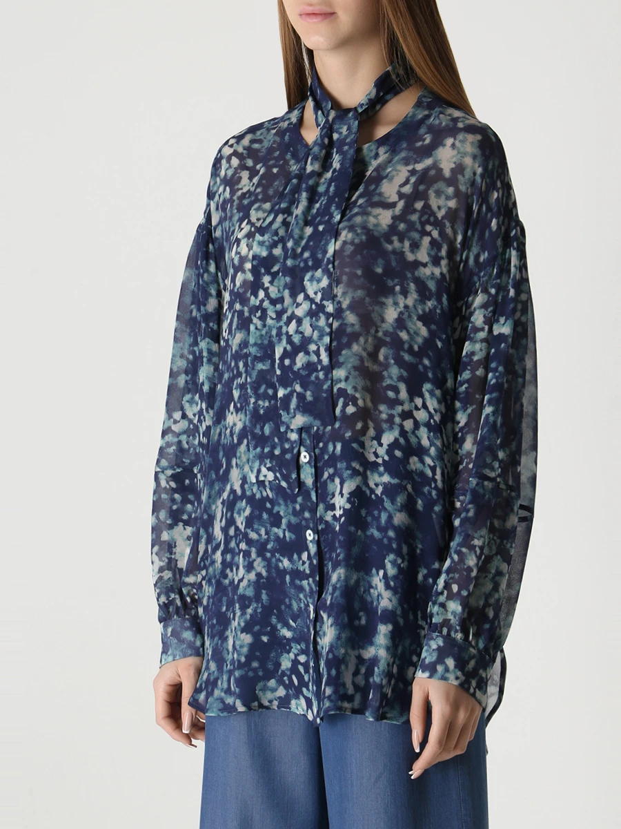 

Блуза шелковая, Синий, 750800 12622 00002